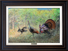 In the Presence of Osceola Turkeys -Rich Distressed Frame