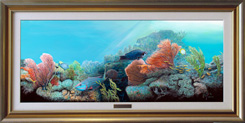 Coral Reefscapes Plate 1 -Silver & Gold Frame