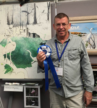 First Place Painting blue ribbon -Homosassa Arts, Crafts & Seafood Festival